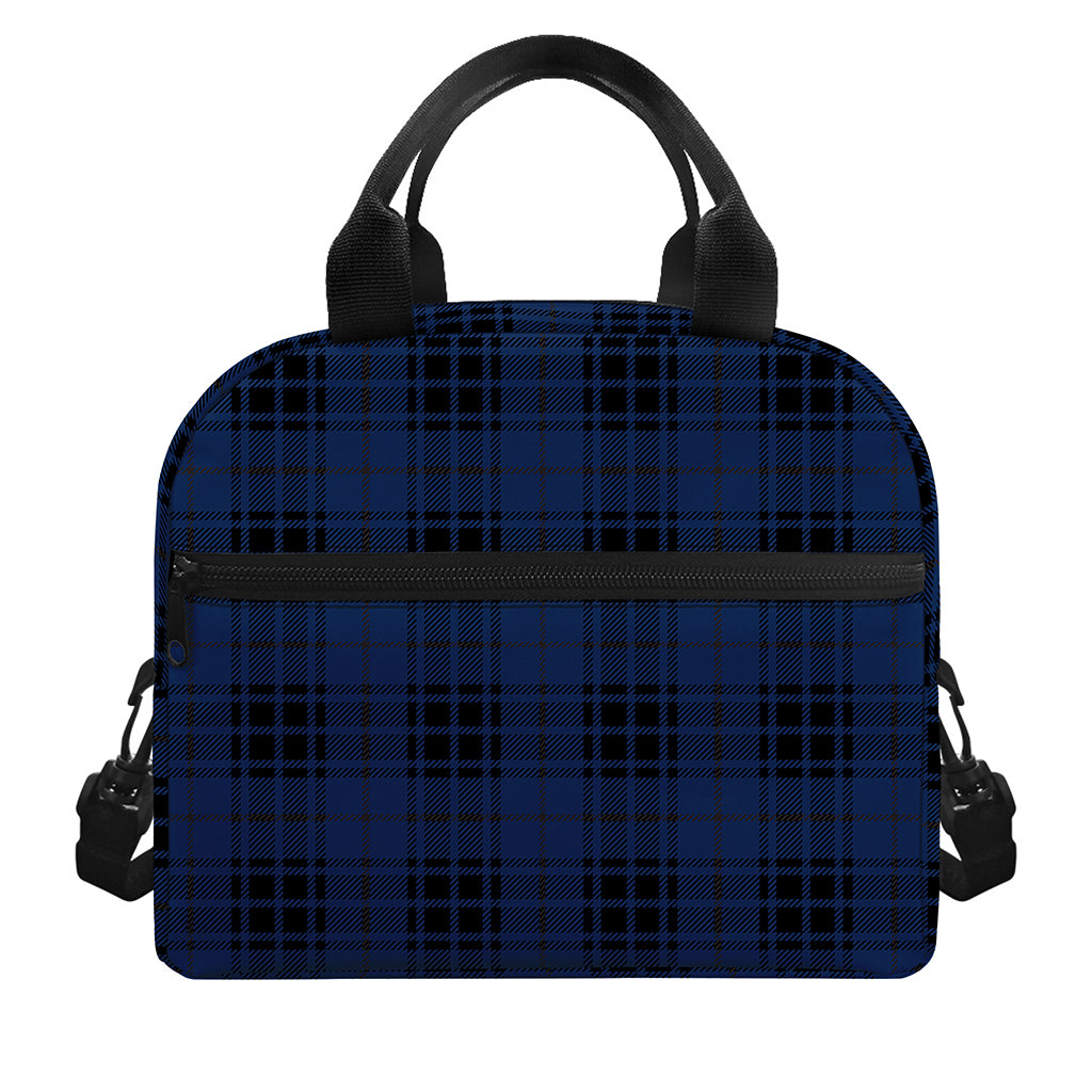 Blue And Black Tartan Pattern Print Insulated Lunch Bag