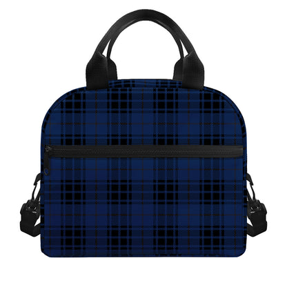 Blue And Black Tartan Pattern Print Insulated Lunch Bag