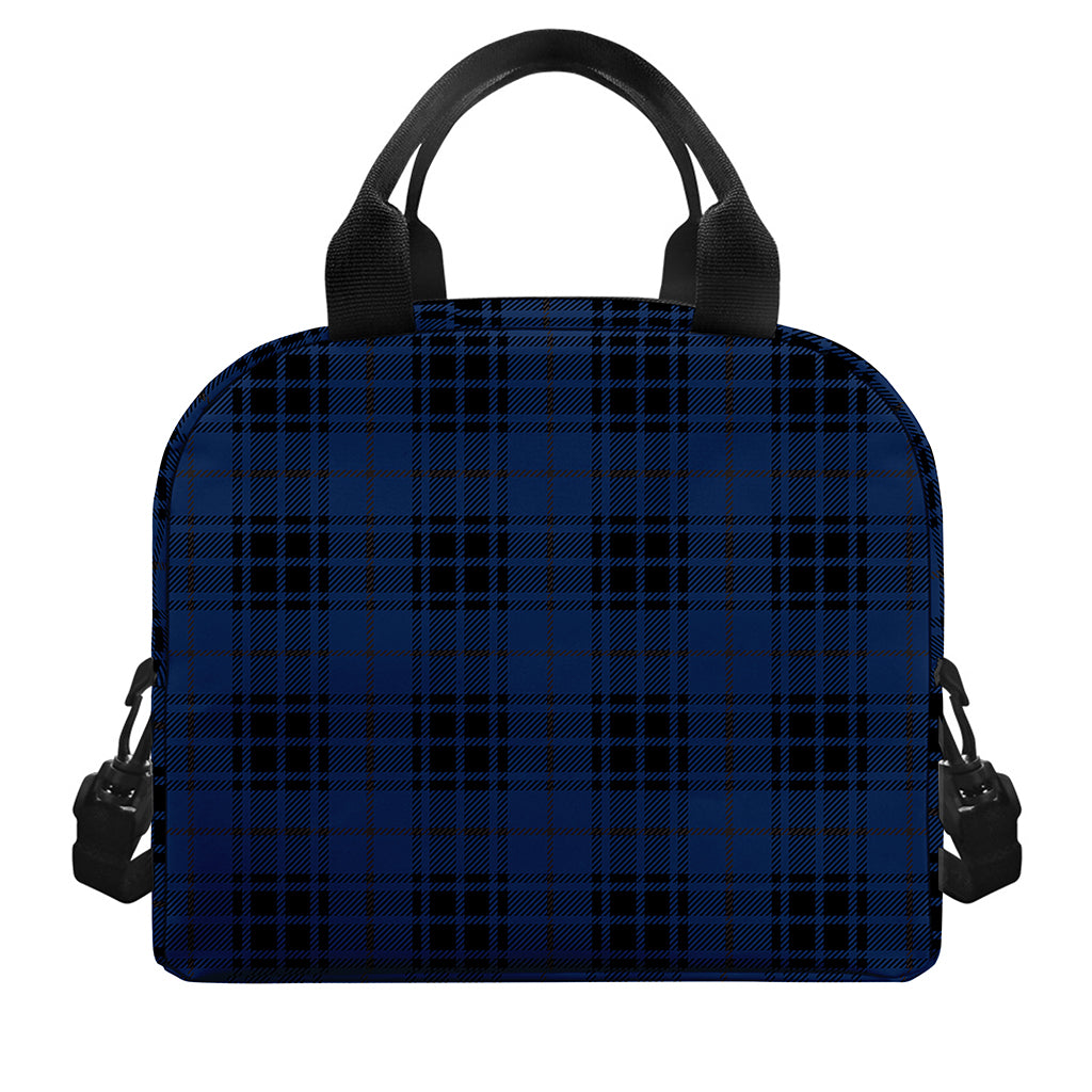 Blue And Black Tartan Pattern Print Insulated Lunch Bag