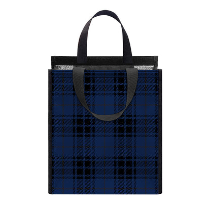 Blue And Black Tartan Pattern Print Insulated Lunch Tote