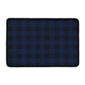 Blue And Black Tartan Pattern Print Kitchen Mat