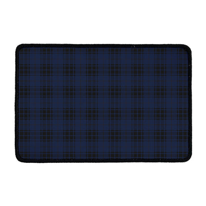 Blue And Black Tartan Pattern Print Kitchen Mat
