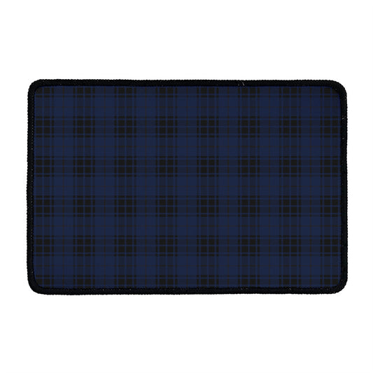 Blue And Black Tartan Pattern Print Kitchen Mat