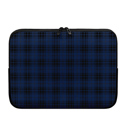 Blue And Black Tartan Pattern Print Laptop Sleeve