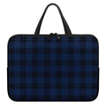 Blue And Black Tartan Pattern Print Laptop Sleeve With Handle