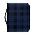 Blue And Black Tartan Pattern Print Leather Bible Cover
