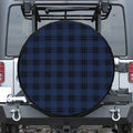 Blue And Black Tartan Pattern Print Leather Spare Tire Cover