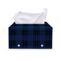 Blue And Black Tartan Pattern Print Leather Tissue Box Cover