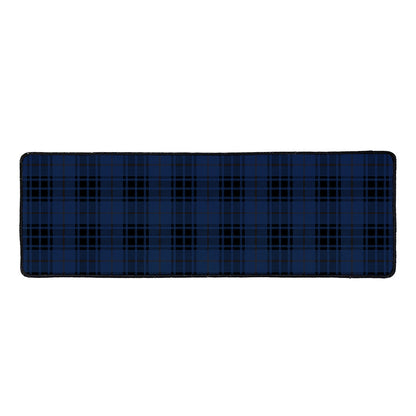 Blue And Black Tartan Pattern Print Long Kitchen Mat