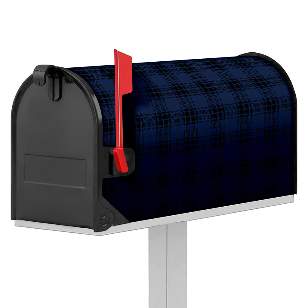 Blue And Black Tartan Pattern Print Mailbox Cover
