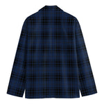 Blue And Black Tartan Pattern Print Men's Blazer