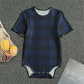 Blue And Black Tartan Pattern Print Men's Bodysuit