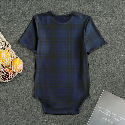 Blue And Black Tartan Pattern Print Men's Bodysuit
