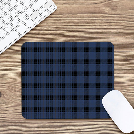 Blue And Black Tartan Pattern Print Mouse Pad