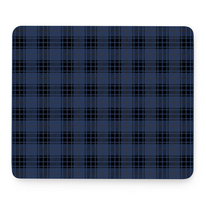 Blue And Black Tartan Pattern Print Mouse Pad