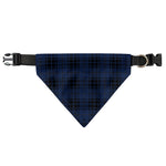 Blue And Black Tartan Pattern Print Over The Collar Dog Bandana