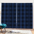 Blue And Black Tartan Pattern Print Pencil Pleat Curtains