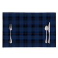 Blue And Black Tartan Pattern Print Placemat