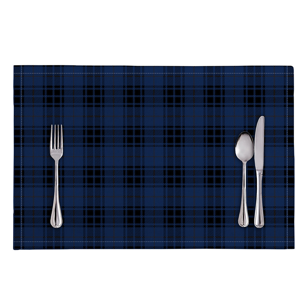 Blue And Black Tartan Pattern Print Placemat