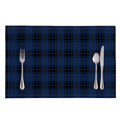 Blue And Black Tartan Pattern Print Placemat