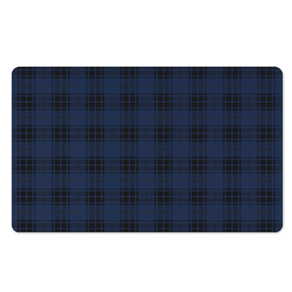 Blue And Black Tartan Pattern Print Polyester Doormat