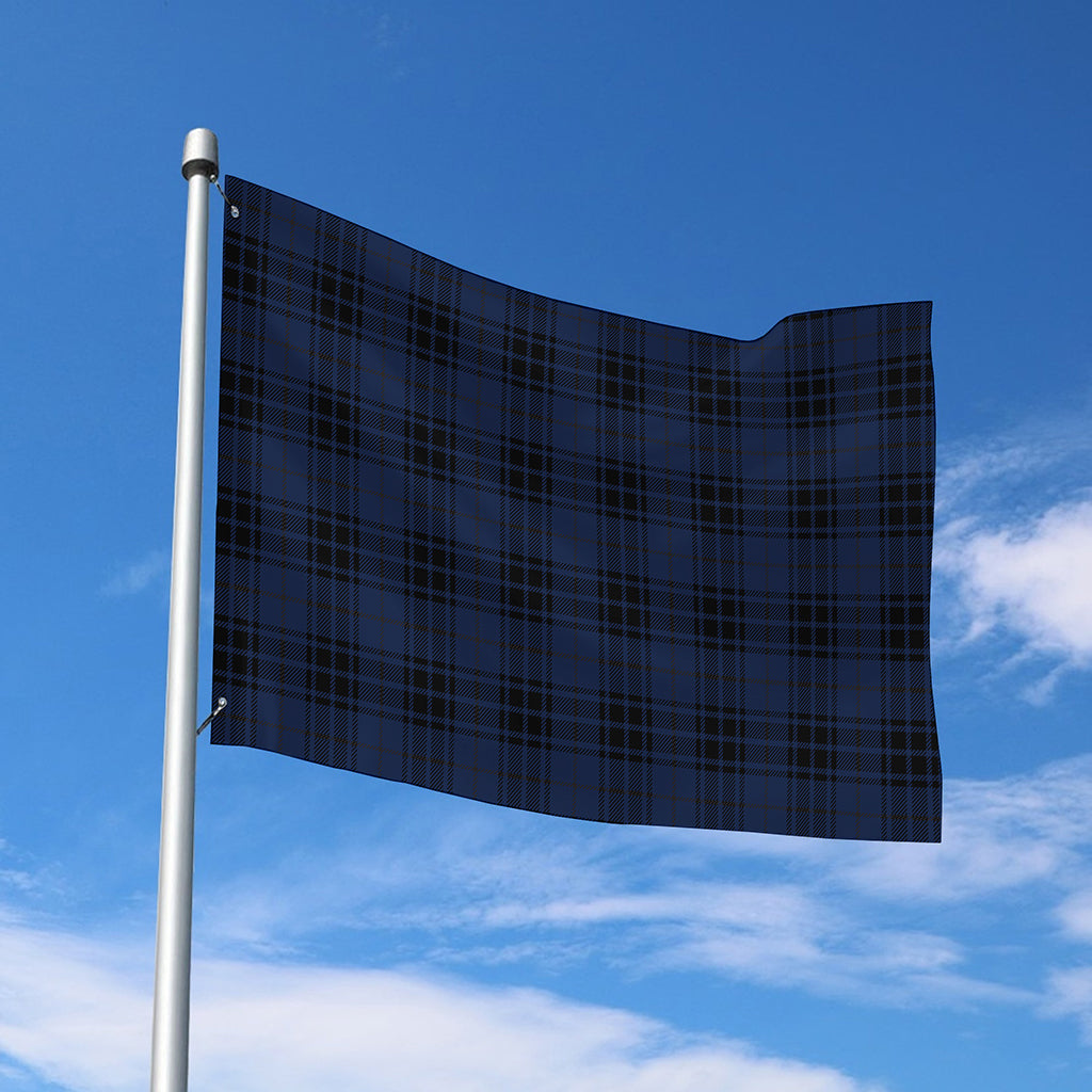 Blue And Black Tartan Pattern Print Polyester Flag