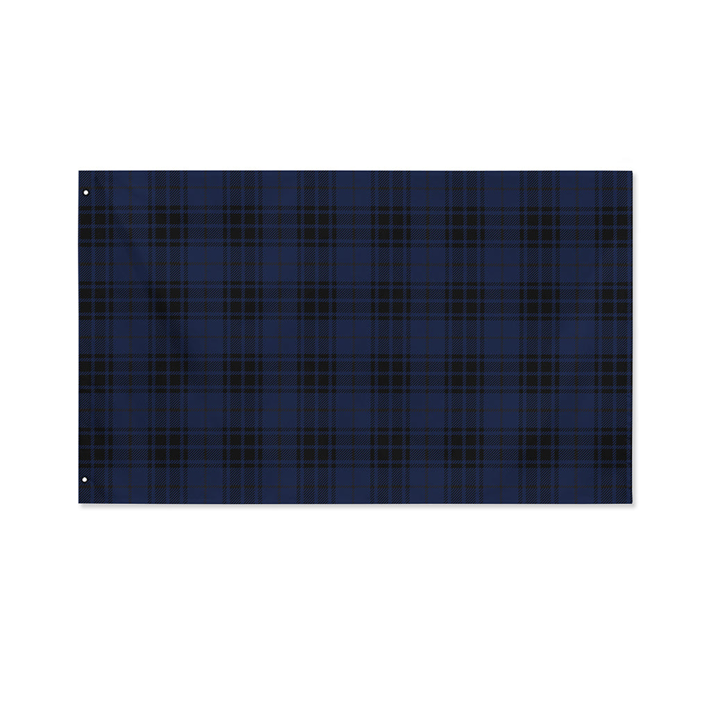 Blue And Black Tartan Pattern Print Polyester Flag
