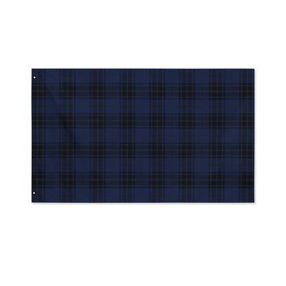 Blue And Black Tartan Pattern Print Polyester Flag
