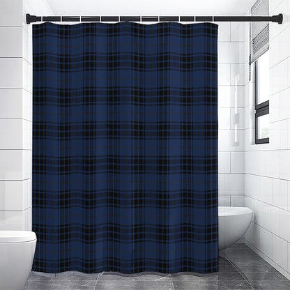 Blue And Black Tartan Pattern Print Premium Shower Curtain