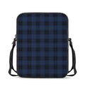 Blue And Black Tartan Pattern Print Rectangular Crossbody Bag