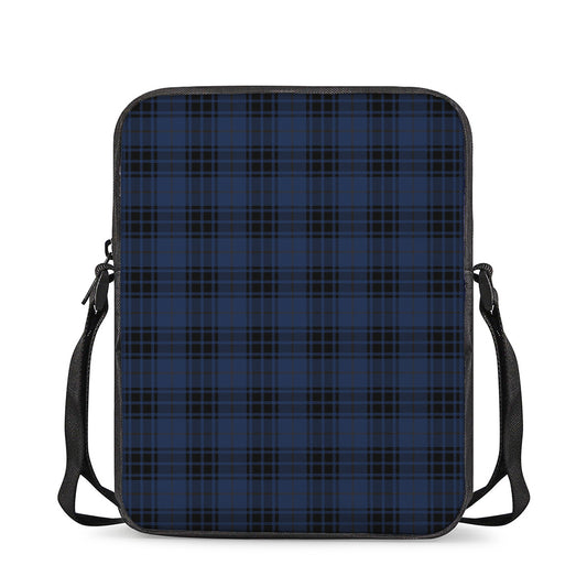 Blue And Black Tartan Pattern Print Rectangular Crossbody Bag