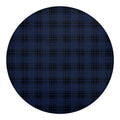 Blue And Black Tartan Pattern Print Round Blanket