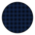 Blue And Black Tartan Pattern Print Round Floor Mat