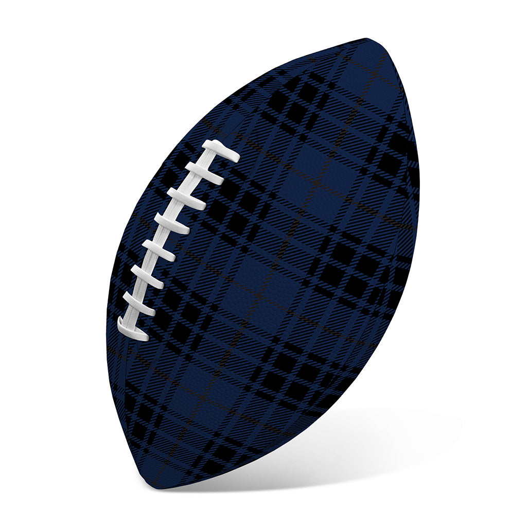 Blue And Black Tartan Pattern Print Rugby Ball