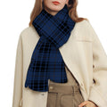 Blue And Black Tartan Pattern Print Scarf