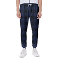 Blue And Black Tartan Pattern Print Joggers