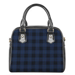 Blue And Black Tartan Pattern Print Shoulder Handbag