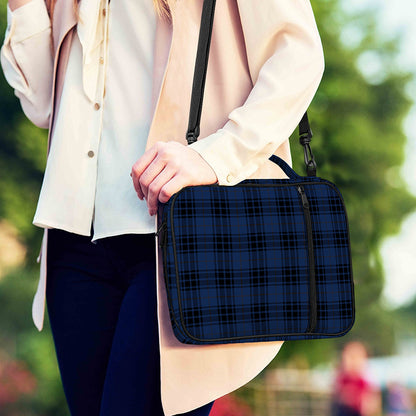 Blue And Black Tartan Pattern Print Shoulder Strap Bible Bag