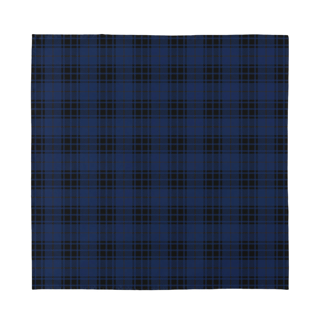 Blue And Black Tartan Pattern Print Silk Bandana