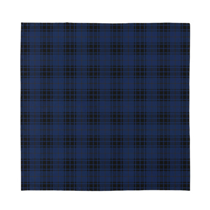 Blue And Black Tartan Pattern Print Silk Bandana