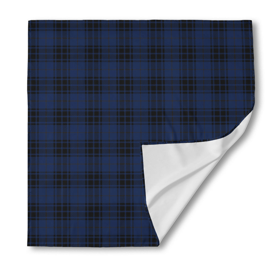 Blue And Black Tartan Pattern Print Silk Bandana