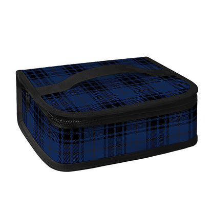Blue And Black Tartan Pattern Print Small Lunch Bag