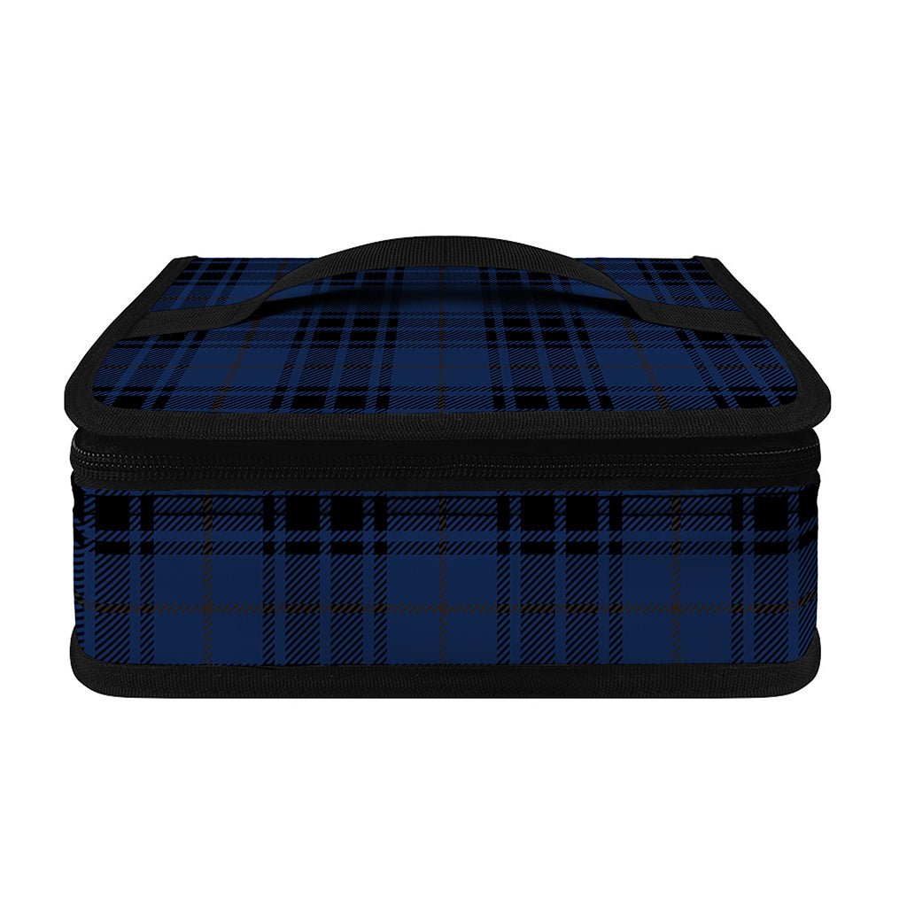 Blue And Black Tartan Pattern Print Small Lunch Bag