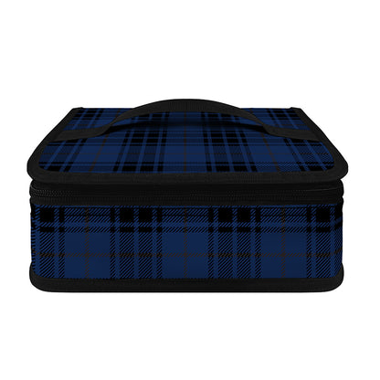 Blue And Black Tartan Pattern Print Small Lunch Bag