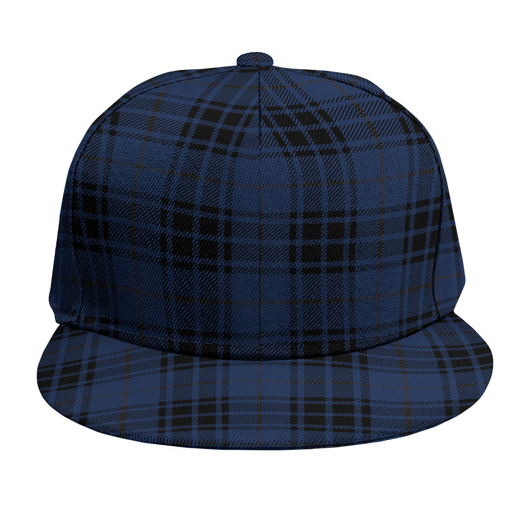 Blue And Black Tartan Pattern Print Snapback Cap