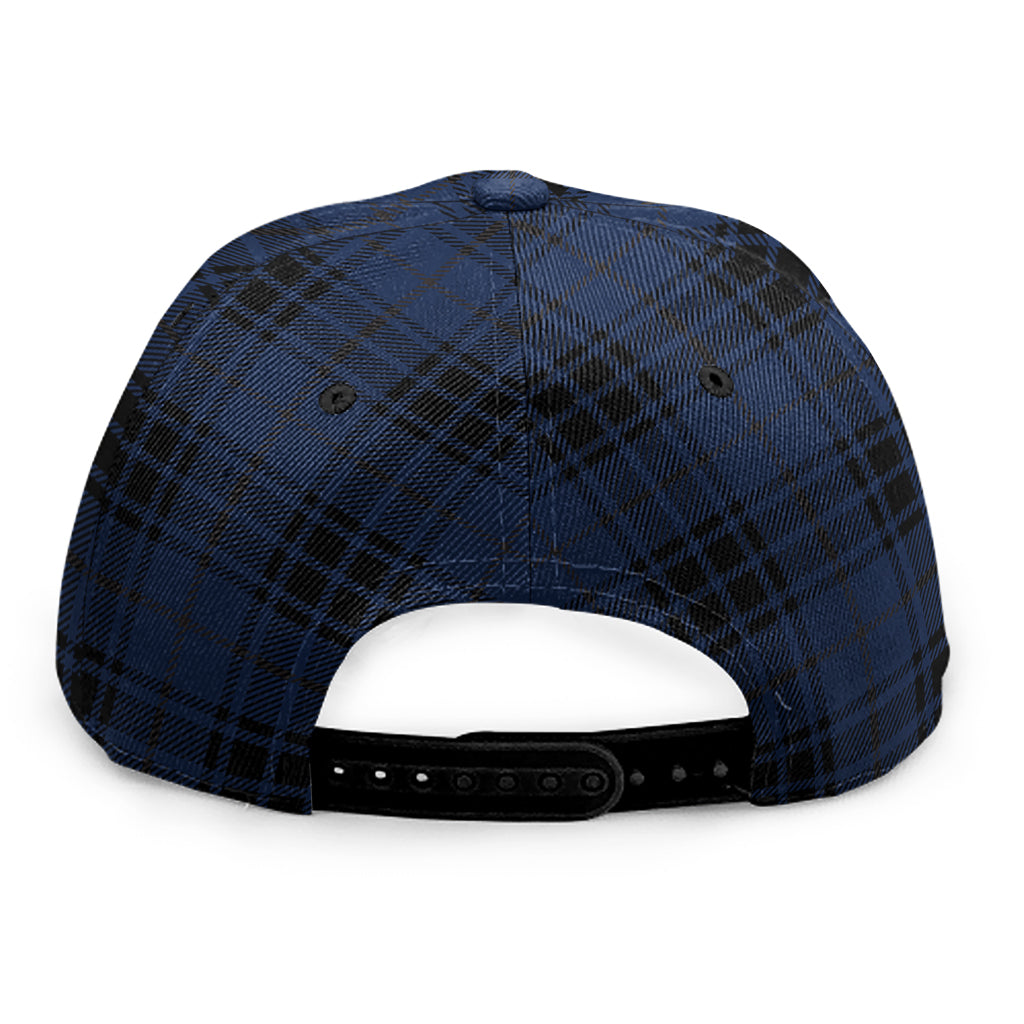 Blue And Black Tartan Pattern Print Snapback Cap