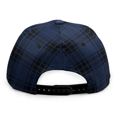 Blue And Black Tartan Pattern Print Snapback Cap
