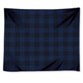 Blue And Black Tartan Pattern Print Tapestry