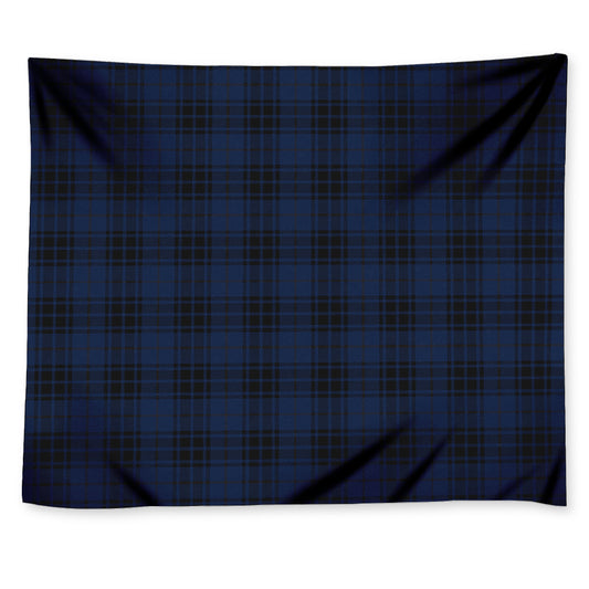 Blue And Black Tartan Pattern Print Tapestry