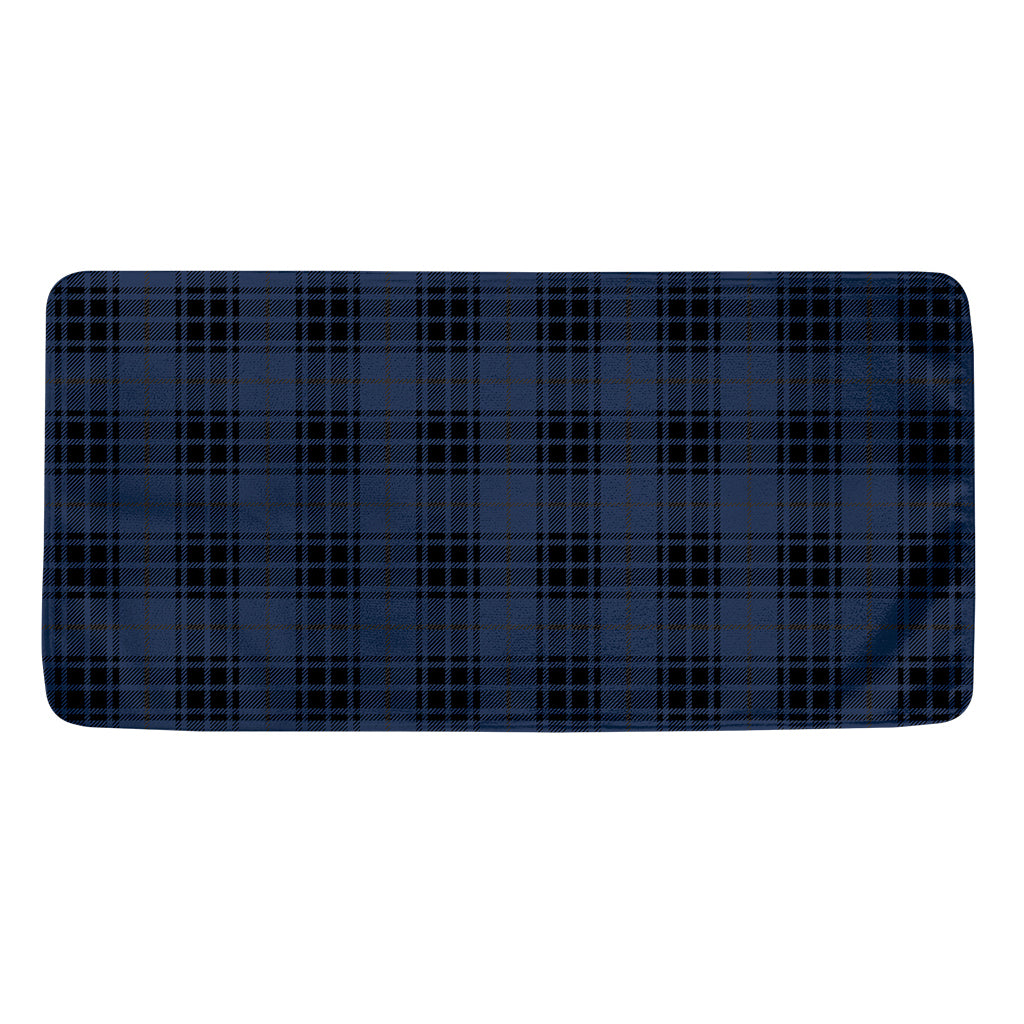 Blue And Black Tartan Pattern Print Towel